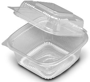 D & W Fine Pack Seeshella 5 Inch X 5 Inch Hinged Deep Container-250 Each-250/Box-1/Case