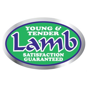 Label - Lamb (Young & Tender) Green/Blue/White On Silver 1.25x2oval In. 500/rl