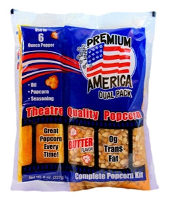 Great Western Premium American Dual Pack Theatre Quality Popcorn Kit Coconut-8 oz.-36/Case
