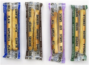 Clown Global Brands Assorted Breadsticks 2 Pack- 125 Each: Plain-Sesame-Garlic-Onions-2 Each-500/Case