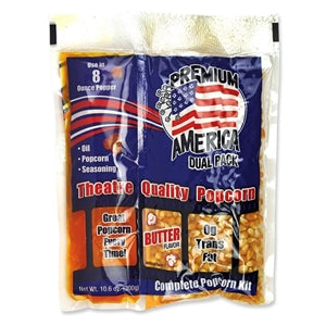 Great Western Premium American Dual Pack Theatre Quality Popcorn Kit Coconut-10.6 oz.-24/Case