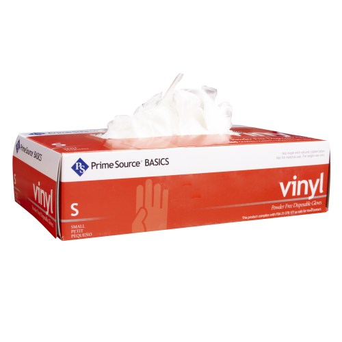 Prime Source Basics Powder Free Clear Vinyl Glove Small 1000/Case