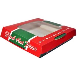 Fresh Hot Window Personal Pizza Box With White Pad 7" 250/Case