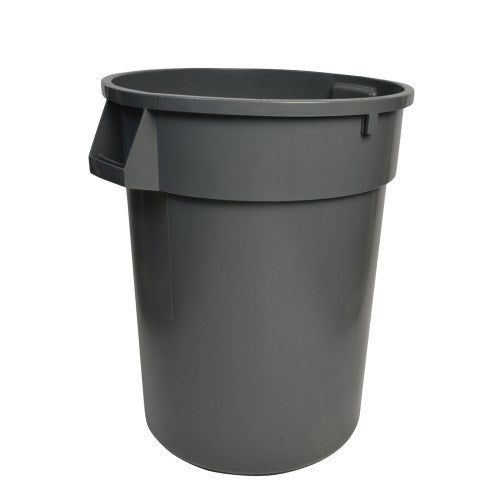 32 Gal Gray Plastic Round Waste Garbage Can 6/Case