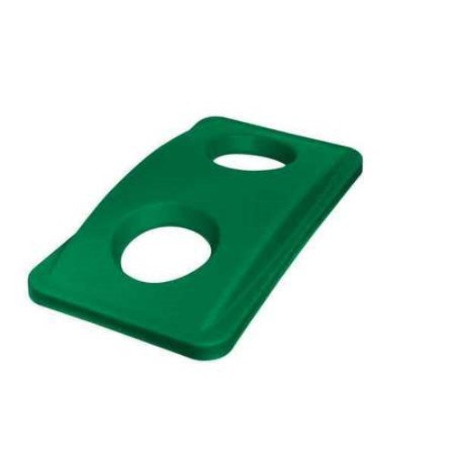 Slim Jim Bottle And Can Recycling Top, 20.38w X 11.38d X 2.75h, Green