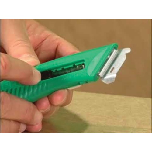Right Hand Spring Back Green Safety Cutter - 6.12" X 1.5" X 0.75" 12/Pack