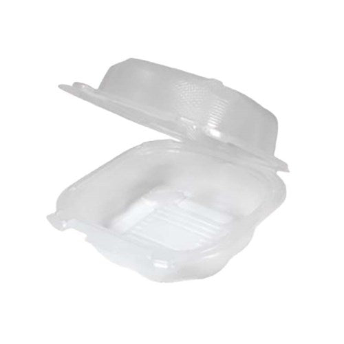 Eco Systems Pp Hinged Container, Clear, 6" X 6" X 3" /Case