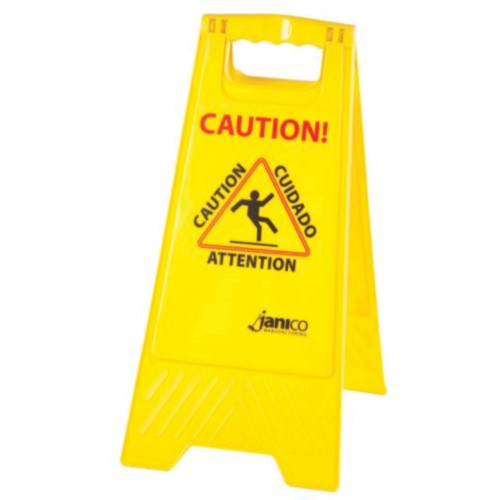 12 X 1 X 24.75" Yellow Multi Lingual "Caution" Wet Floor Sign 10/Each