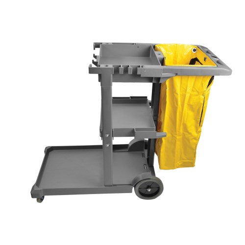 46.5 X 10.25" X21.75" Gray Janitorial Cleaning Cart /Each