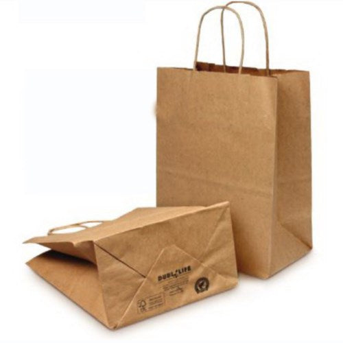 Super Royal Shopping Bag 100 Percent Recycled Kraft - 14" X 10" X 15.75" 200/Case