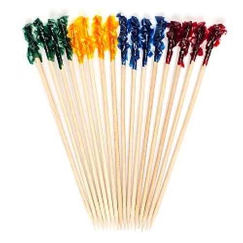 4" Club Frill Toothpick With Colored Cellophane End 10000/Case