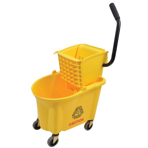 26 Qt. Yellow Plastic Mop Bucket With Side Press Wringer 1/Each