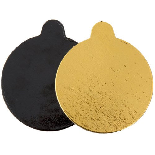 Round Cake Pad Corrugated Gold And Black - 3.25" 500/Case