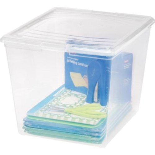 Plastic Deep Sweater Box With Lid 8.5 gal. Clear - 1 Each