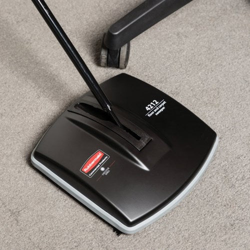 Floor And Carpet Sweeper, 44" Handle, Black/gray