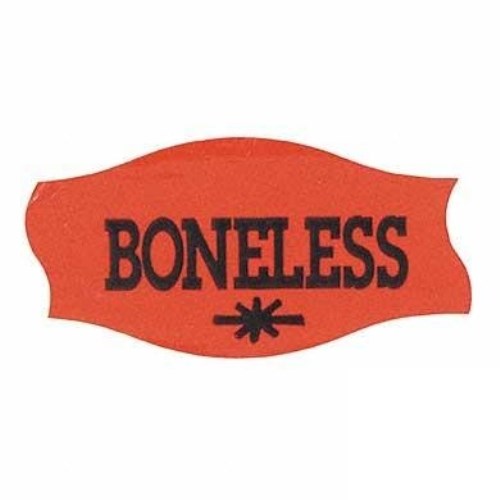 Boneless Label Red Day-Glo - 1.38" X 0.88" 20000/Case