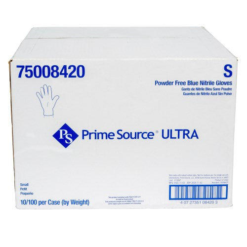 Prime Source Ultra Powder Free Blue Nitrile Glove Small 1000/Case