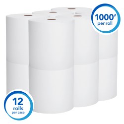 Scott Hard Wound Paper Towel Roll White 8" X 1000'2 12/Case