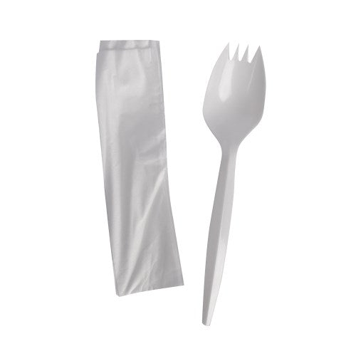 Prime Source Cutlery Kit Spork 5" Napkin 10X8 White M/W 1000/Case