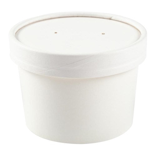 8 Oz White Paper Food Container And Lid Combo 250/Case