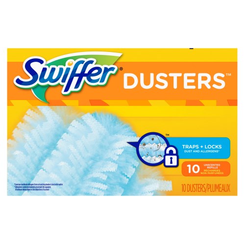 Swiffer Refill Duster Dust Lock Fiber Unscented Light Blue 10 Count 4/Case