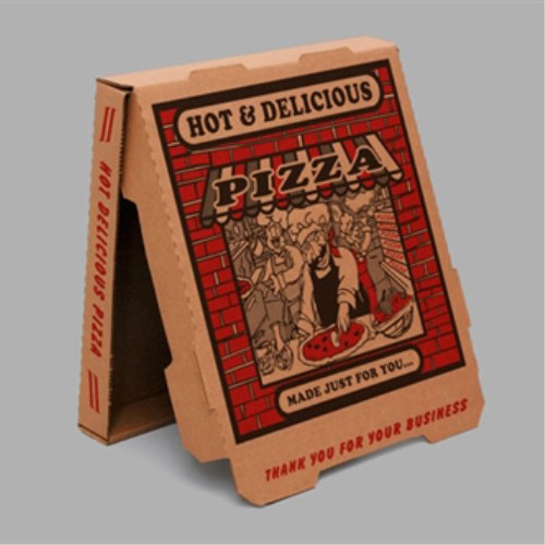 Redbrick Kraft Corrugated B-Flute Pizza Box - 14" 50/Case