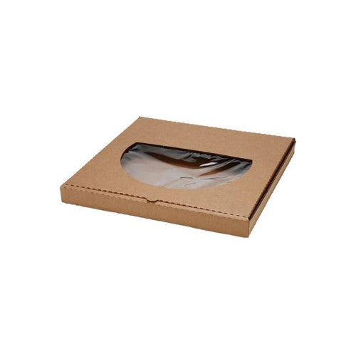 Take & Bake Paper Pizza Box With Window, Kraft, 16" X 16" X 1.5"0 50/Case
