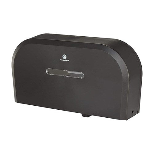 Jumbo Jr. Bathroom Tissue Dispenser, Double Roll, 22.1 X 4.8 X 12.1, Black