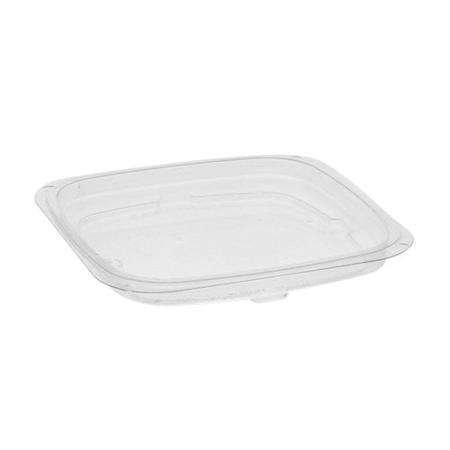 Pwp Square Deli Container Flat Leak Resistant Lid 4" Clear 960/Case
