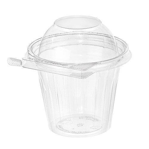 Safe-T-Gard Tamper Evident Fruit Cup 12 Oz. With Dome Lid - Clear Plastic 256/Case