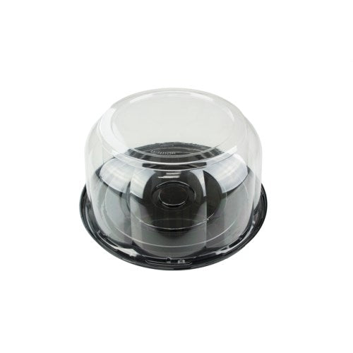 Cake Base With Rose Dome Pet Black And Clear - 10.25" X 5.25" 110/Case