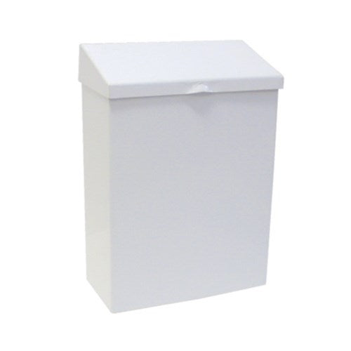 Feminine Hygiene Product Waste Receptacle, Metal, White