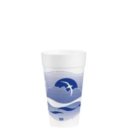 Horizon Hot/cold Foam Drinking Cups, 20 Oz, Printed, Blueberry/white, 25/bag, 20 Bags/carton