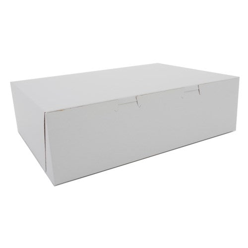 White One-piece Non-window Bakery Boxes, 1/4-sheet Cake Box, 14 X 10 X 4, White, Paper, 100/carton