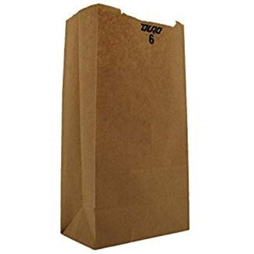 General Grocery Paper Bags 35 Lb Capacity #6 6"x3.63"x11.06" Kraft 500 Bags