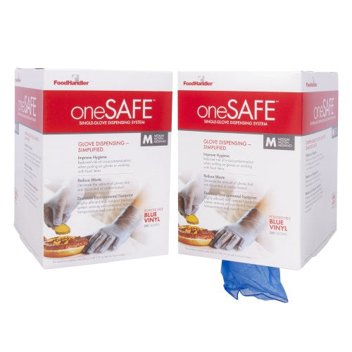 Onesafe Powder Free Blue Vinyl Glove Medium 800/Case