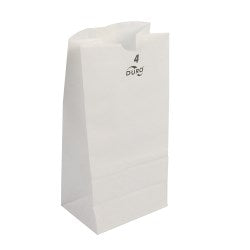#30 Virgin Paper Grocery Bag, White, 4 Lb, 5" X 3.125" X 9.75", 1/Bl/500 500/Bale