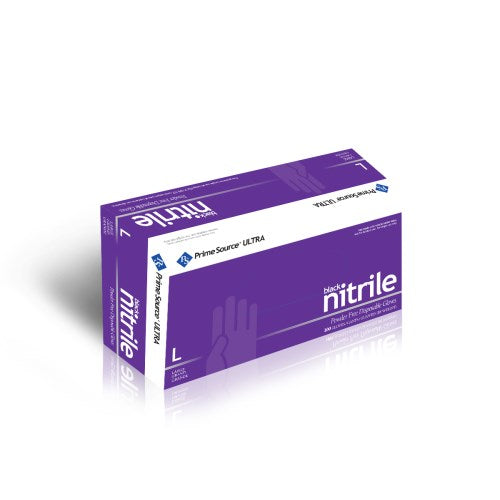 Prime Source Ultra Powder Free Black Nitrile Glove Large 1000/Case