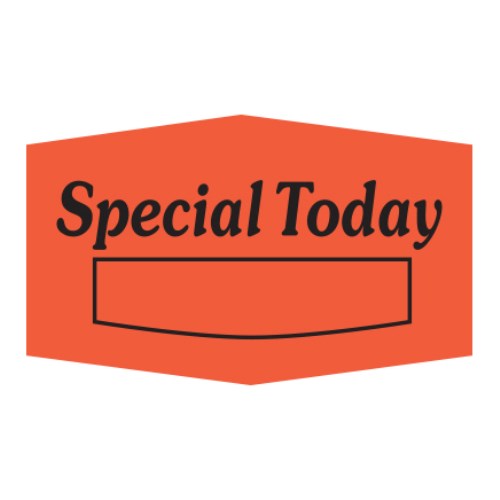 Special Today Label Red Day-Glo - 1.38" X 0.88" 1000/Roll
