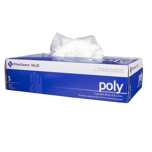 Prime Source Value Clear Blown Poly Glove Small 2000/Case