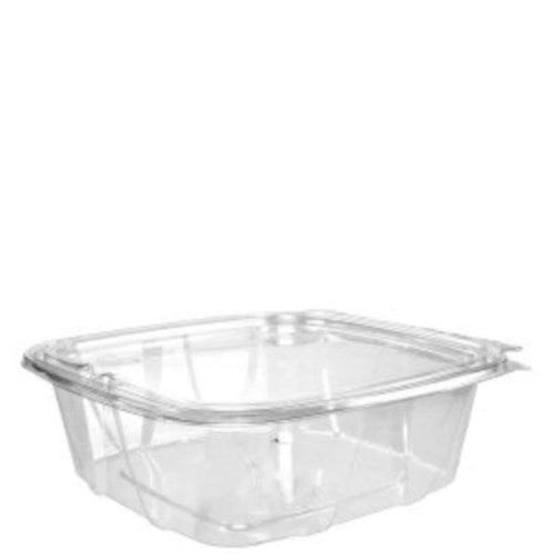 Clearpac Safeseal Tamper-resistant/evident Containers, Flat Lid, 48 Oz, 7.8 X 8.1 X 2.5, Clear, Plastic, 100/bag, 2 Bags/ct