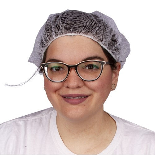 White Honeycomb Nylon Hairnet - 21" /Pack