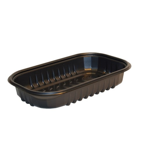 1 Compartment Large Rectangle Tray Black - 68 Oz. 150/Case