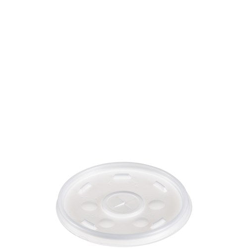 Plastic Lids, Fits 12 Oz To 24 Oz Hot/cold Foam Cups, Straw-slot Lid, White, 100/pack, 10 Packs/carton