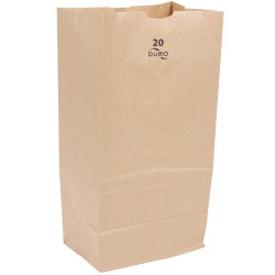 Grocery Paper Bags, 40 Lb Capacity, #20 Squat, 8.25" X 5.94" X 13.38", Kraft, 500 Bags