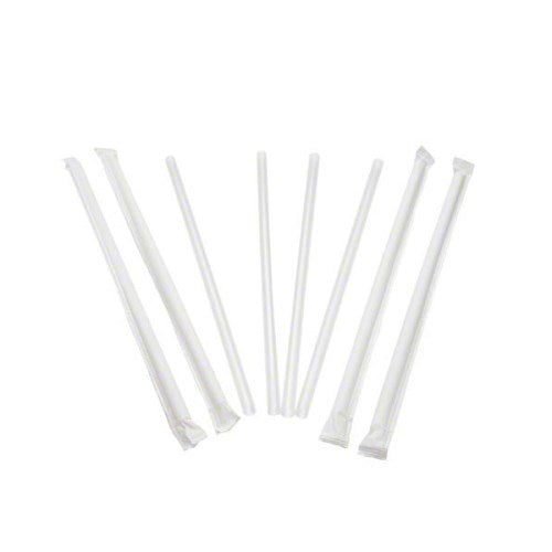 Jumbo Straw Poly Clear Wrapped - 7.75" 12000/Case