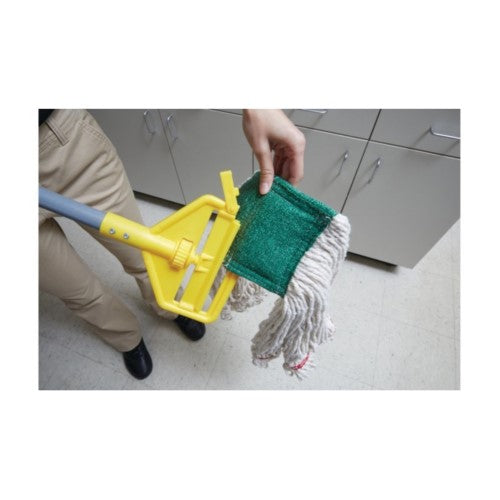 Invader Fiberglass Side-gate Wet-mop Handle, 1" Dia X 60", Gray/yellow
