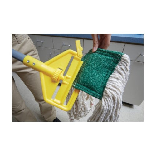 Invader Fiberglass Side-gate Wet-mop Handle, 1" Dia X 60", Gray/yellow