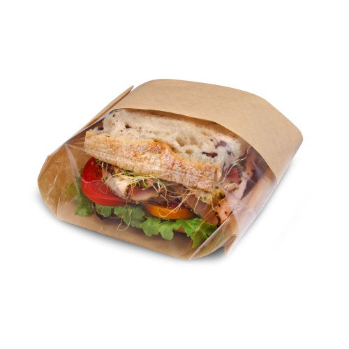 Dubl View Sandwich Bags, 2.35 Mil, 9.5" X 2.75", Natural Brown, 500/carton