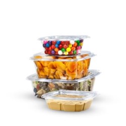 Clearpac Safeseal Tamper-resistant/evident Containers, Flat Lid, 64 Oz, 8.1 X 7.8 X 3.3, Clear, Plastic, 100/bag, 2 Bags/ct